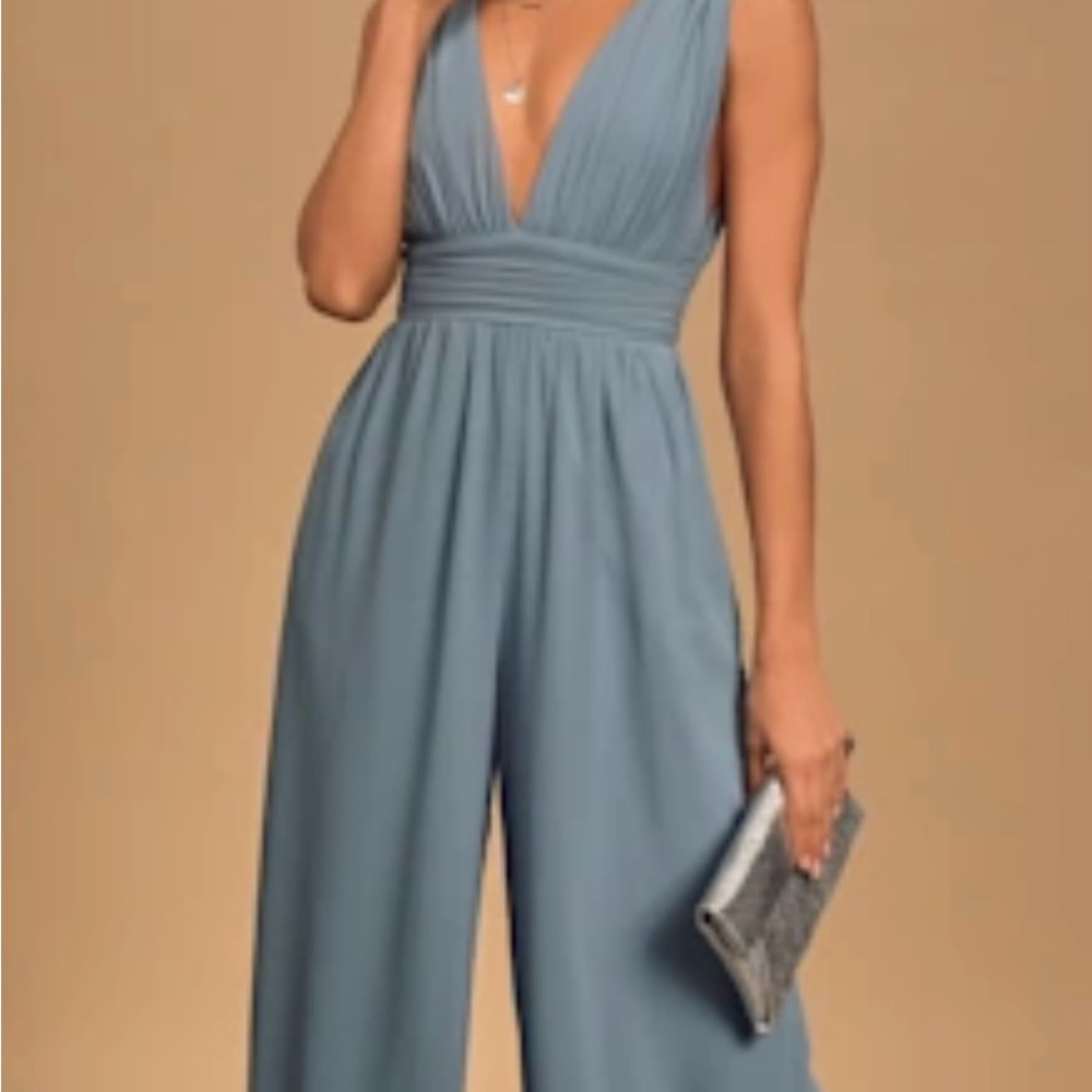 Lulus Light Blue Wide-Leg Jumpsuit